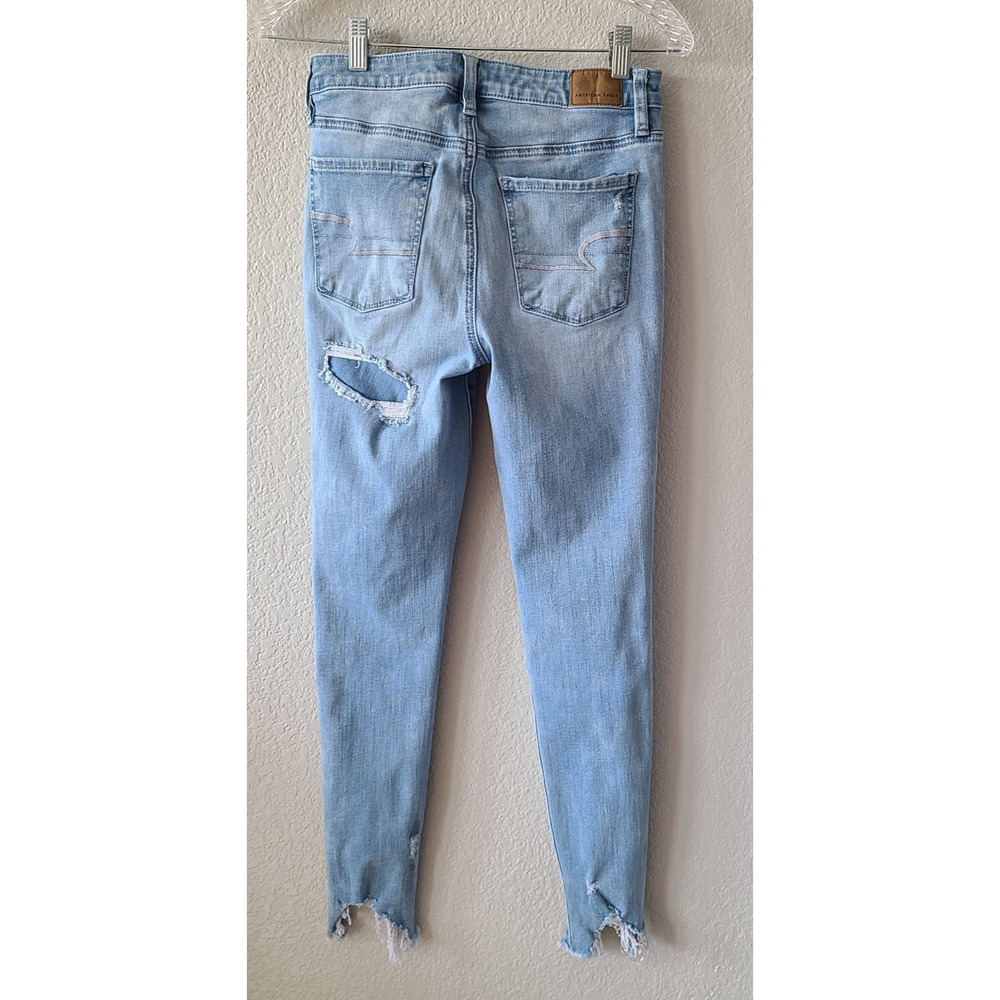 American Eagle Womens Jegging Jeans SZ‎ 6 Distressed 90s Grunge 360 Stretch - Picture 9 of 15